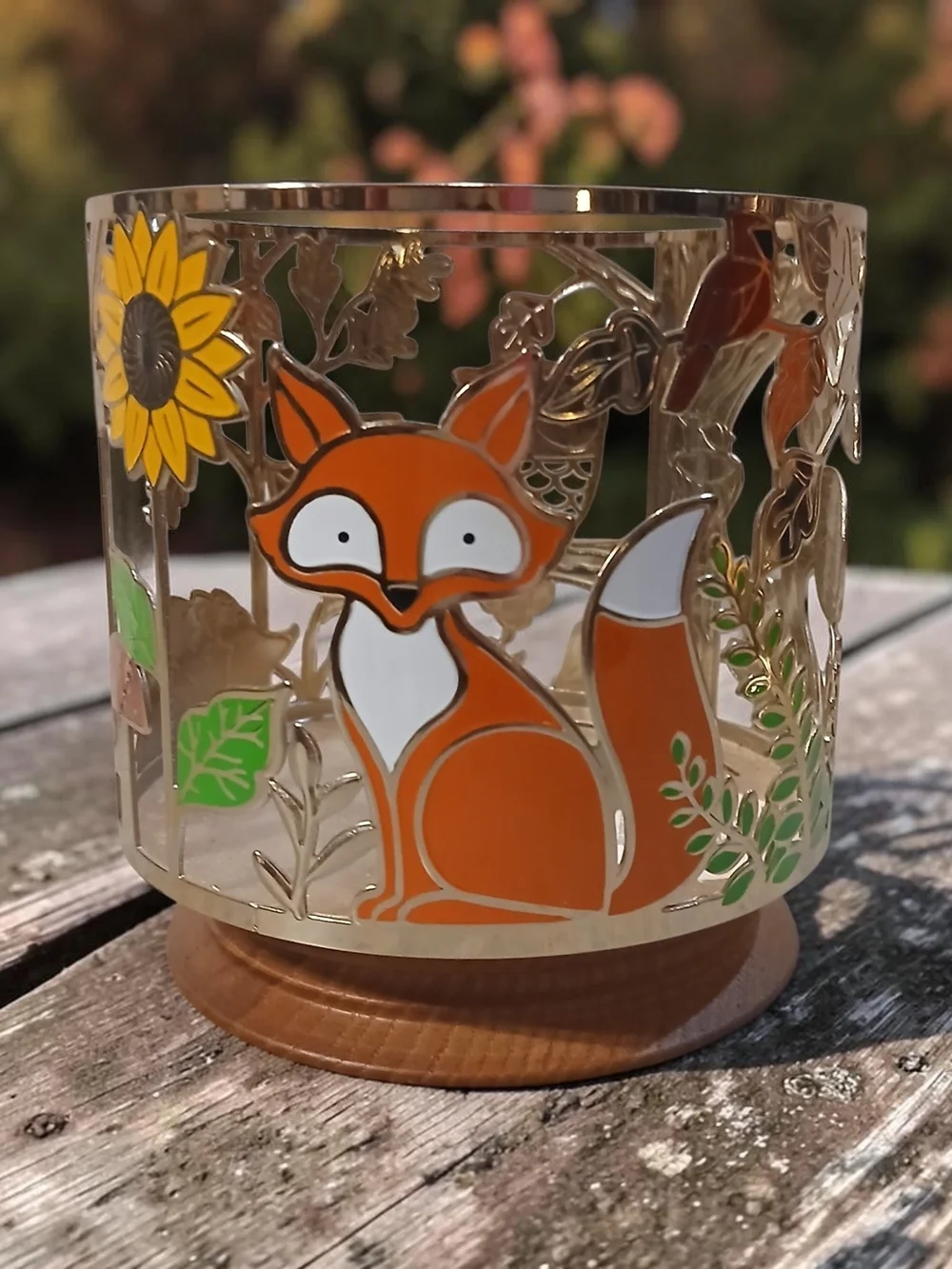 Bath & Body Works Orange Fox Enamel Candle Holder